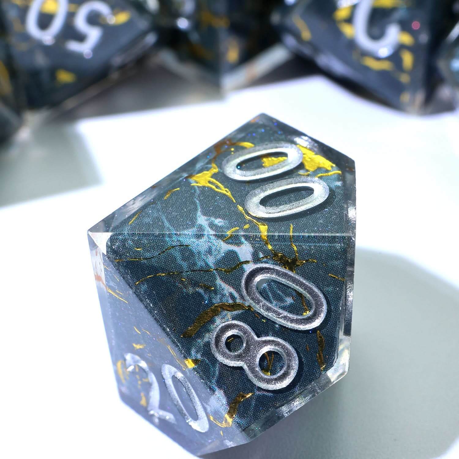 Gilded Void | Art Core Dice | 7 Piece Set - The Ork Forge