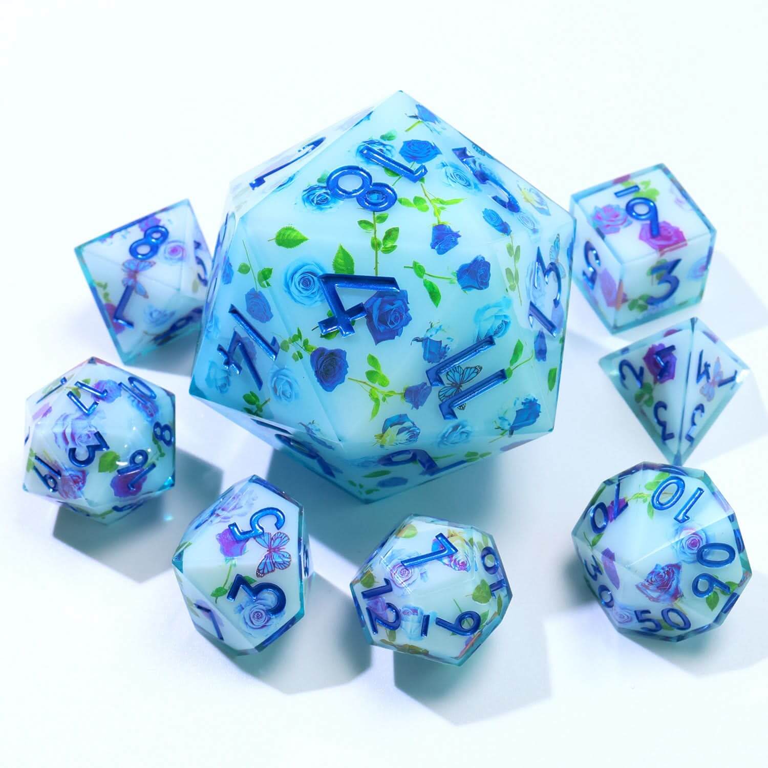 Enchanted China | 50mm D20 | Oversized Art Core Dice - The Ork Forge