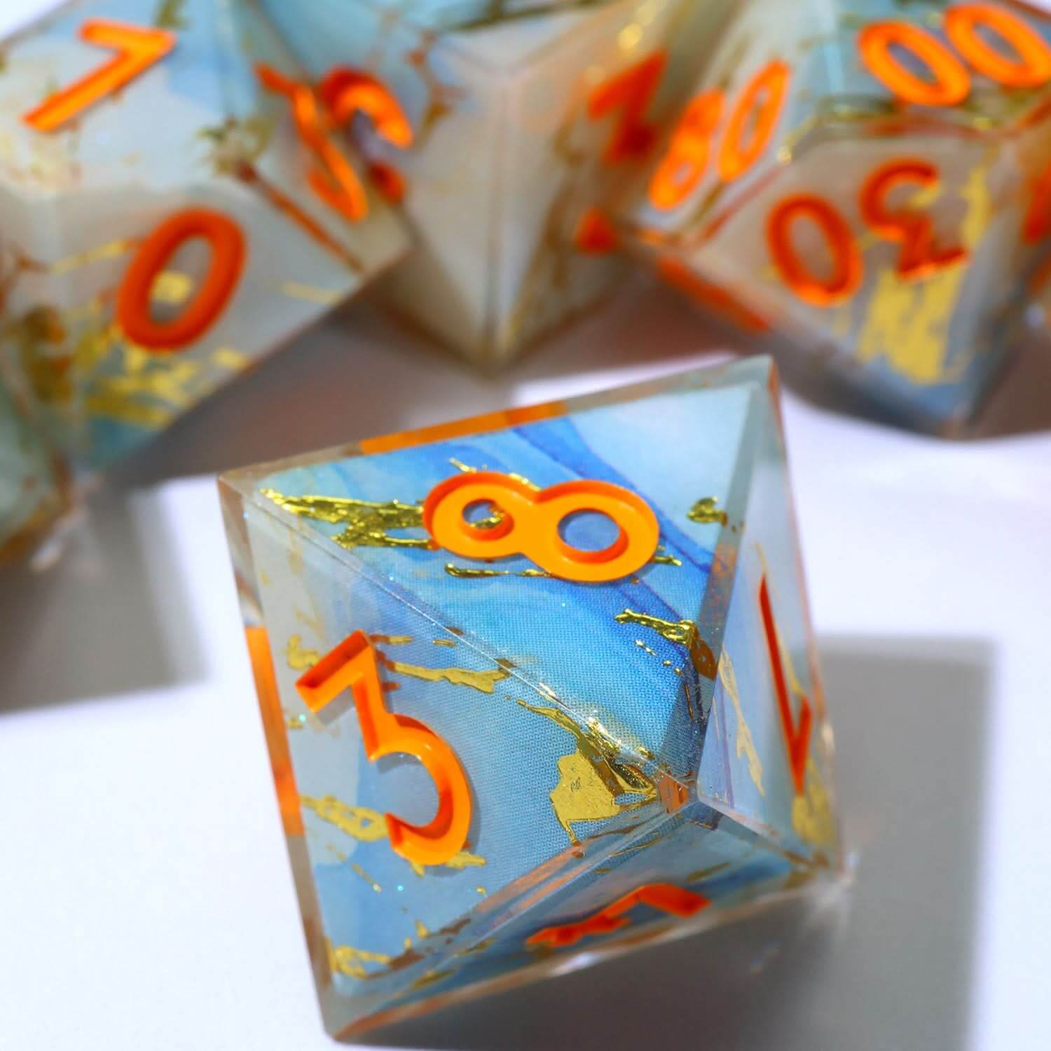 Divine Thunder | Art Core Dice | 7 Piece Set - The Ork Forge