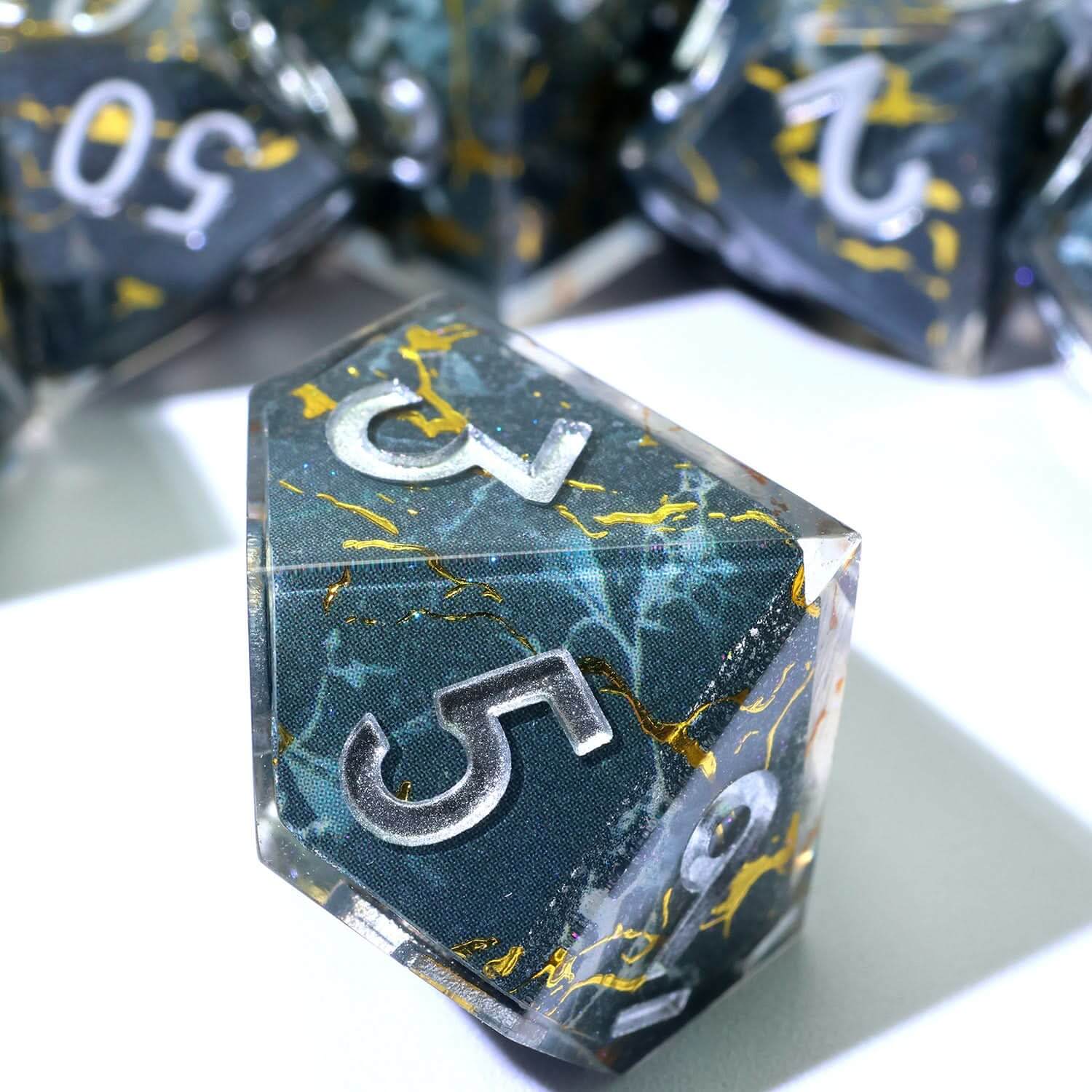 Gilded Void | Art Core Dice | 7 Piece Set - The Ork Forge