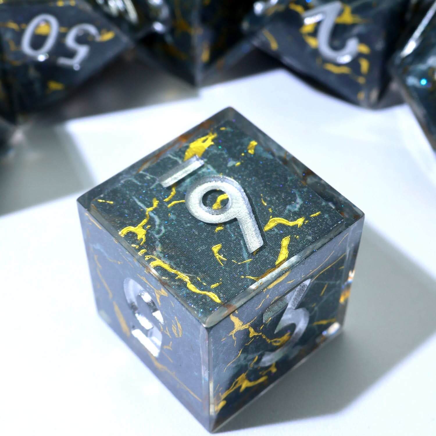 Gilded Void | Art Core Dice | 7 Piece Set - The Ork Forge