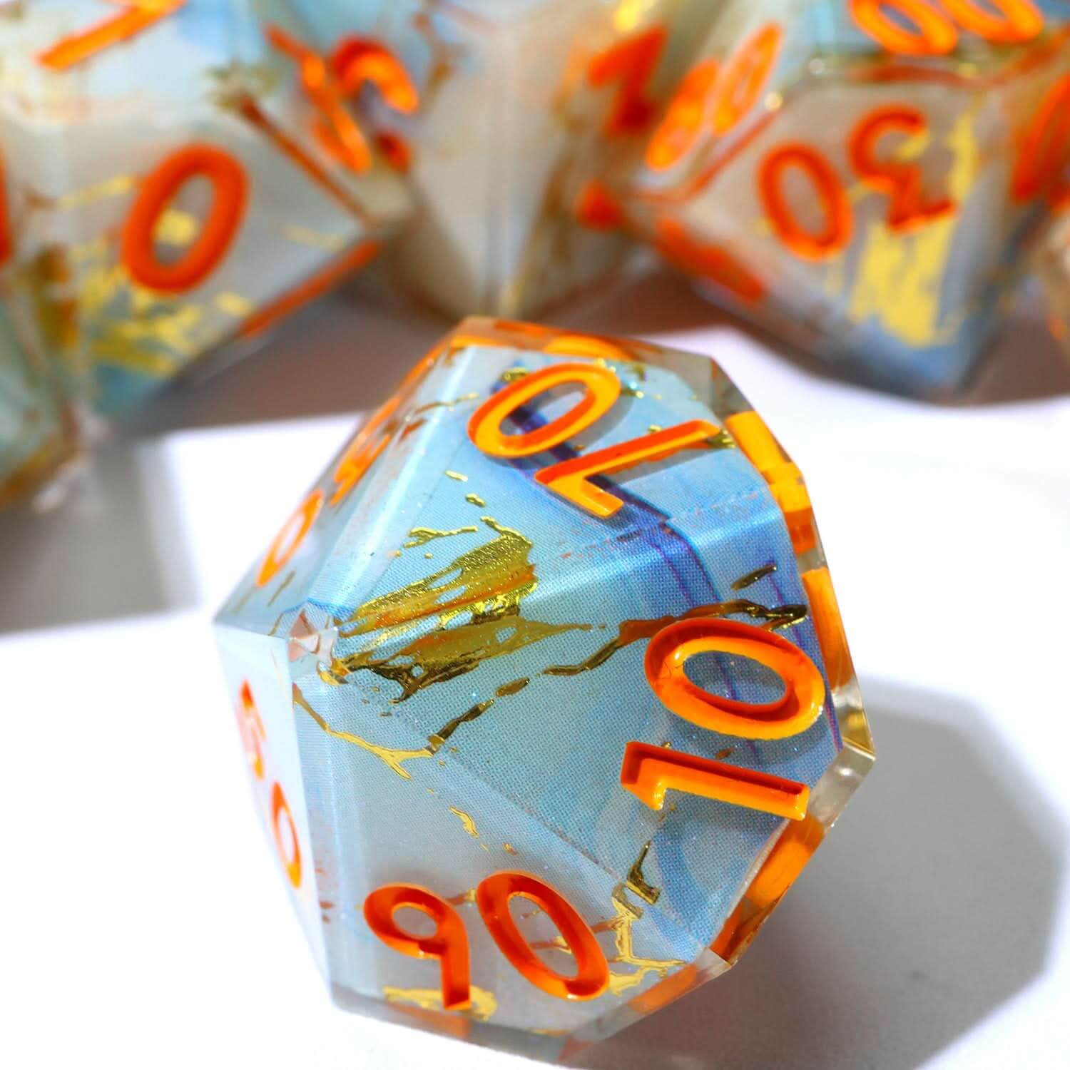 Divine Thunder | Art Core Dice | 7 Piece Set - The Ork Forge
