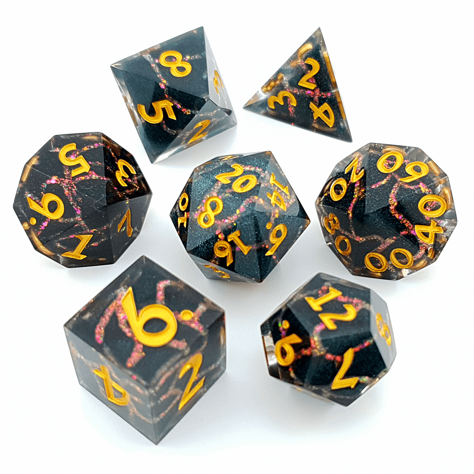 Nebulous Fracture | Art Core Dice | 7 Piece Set - The Ork Forge