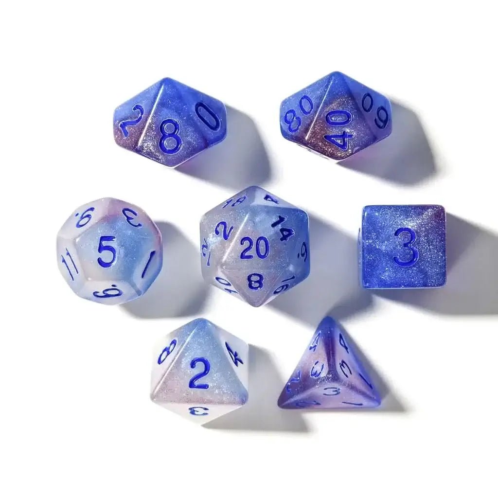 Spectral Light (Glow in the Dark) | Acrylic Dice | 7 Piece Set - The Ork Forge