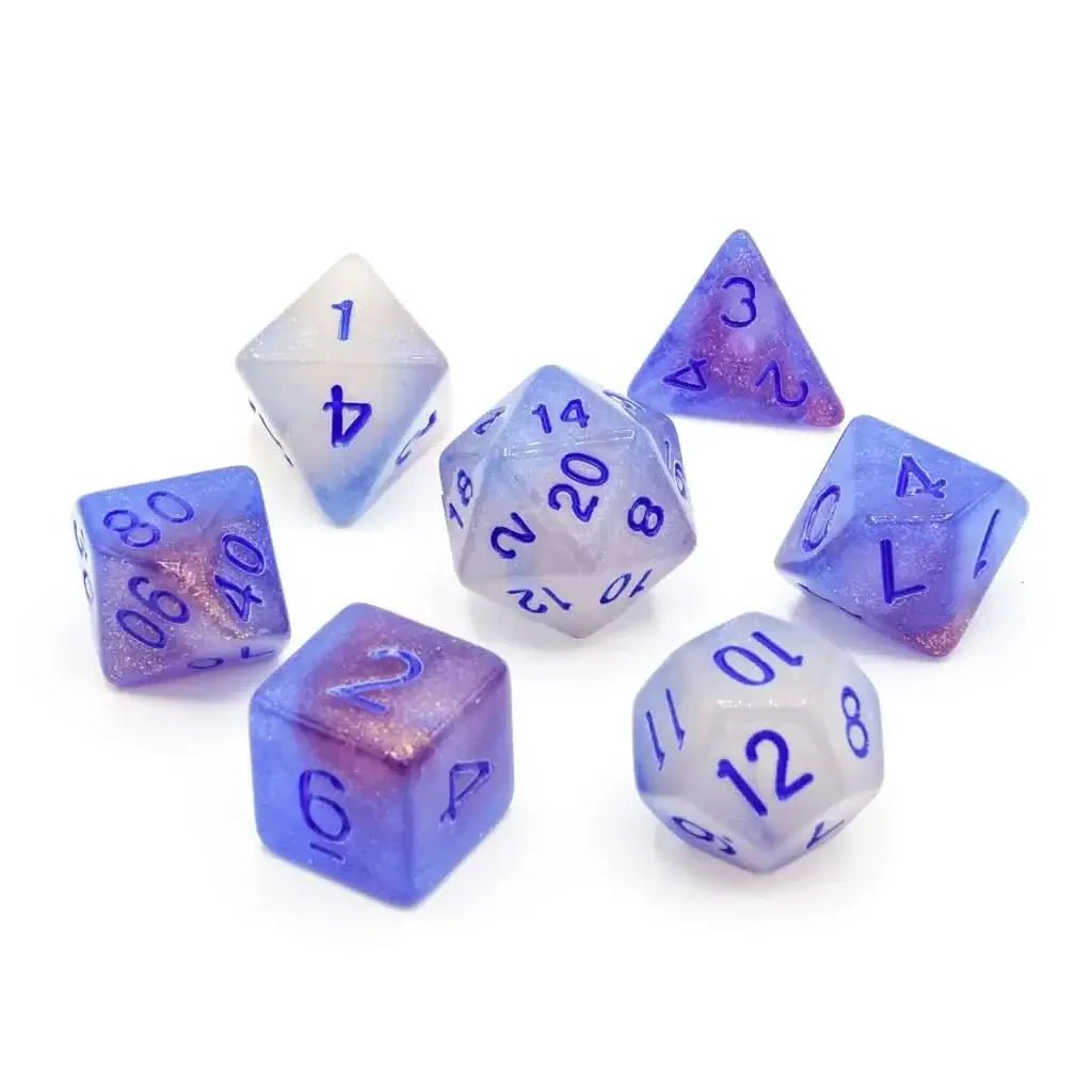 Spectral Light (Glow in the Dark) | Acrylic Dice | 7 Piece Set - The Ork Forge