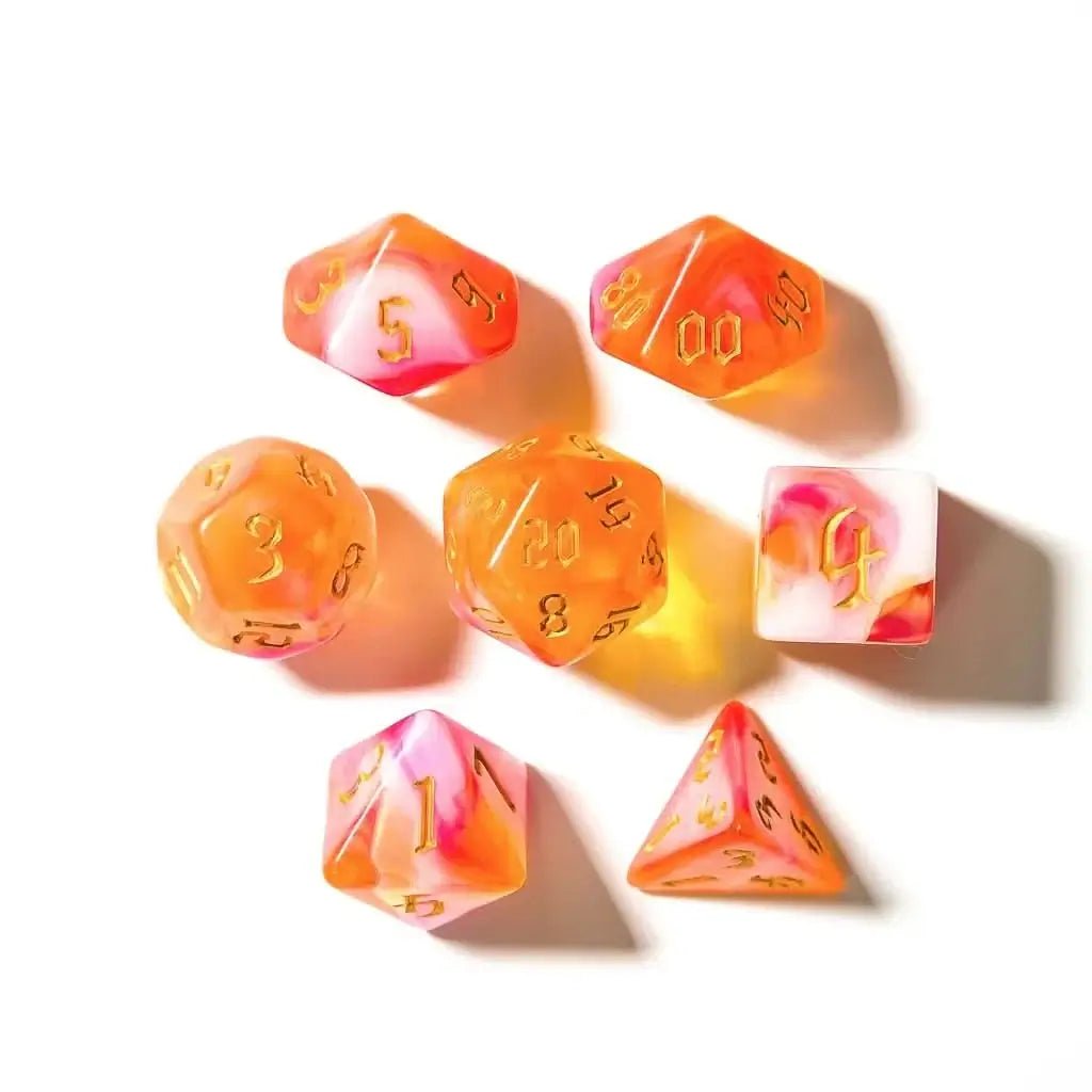 Sunset Dream | Acrylic Dice | 7 Piece Set - The Ork Forge