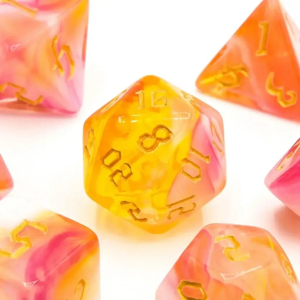 Sunset Dream | Acrylic Dice | 7 Piece Set - The Ork Forge