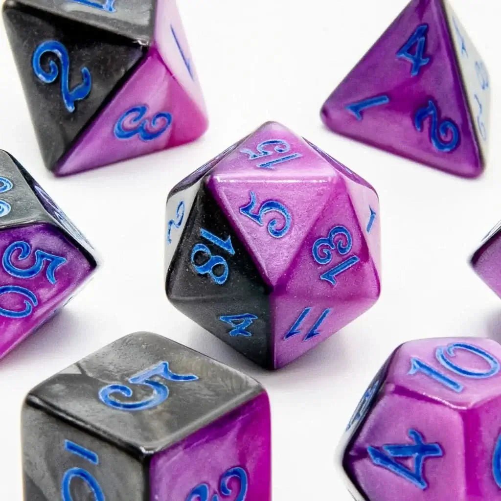 Midnight Amethyst | Acrylic Dice | 7 Piece Set - The Ork Forge