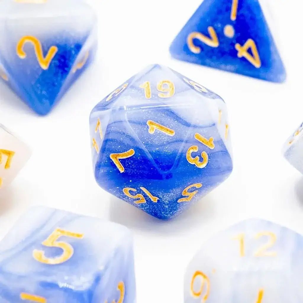 Frosted Sky | Acrylic Dice | 7 Piece Set - The Ork Forge