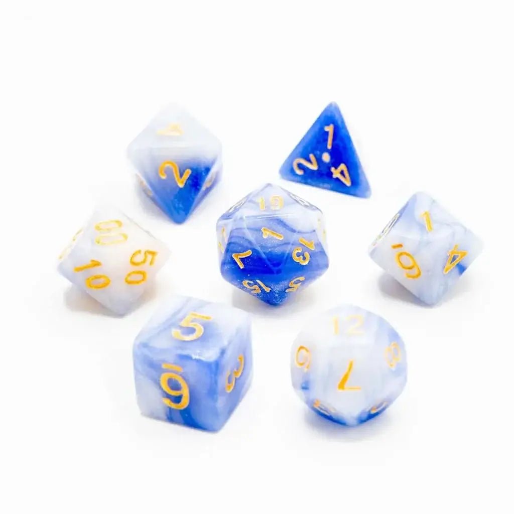 Frosted Sky | Acrylic Dice | 7 Piece Set - The Ork Forge