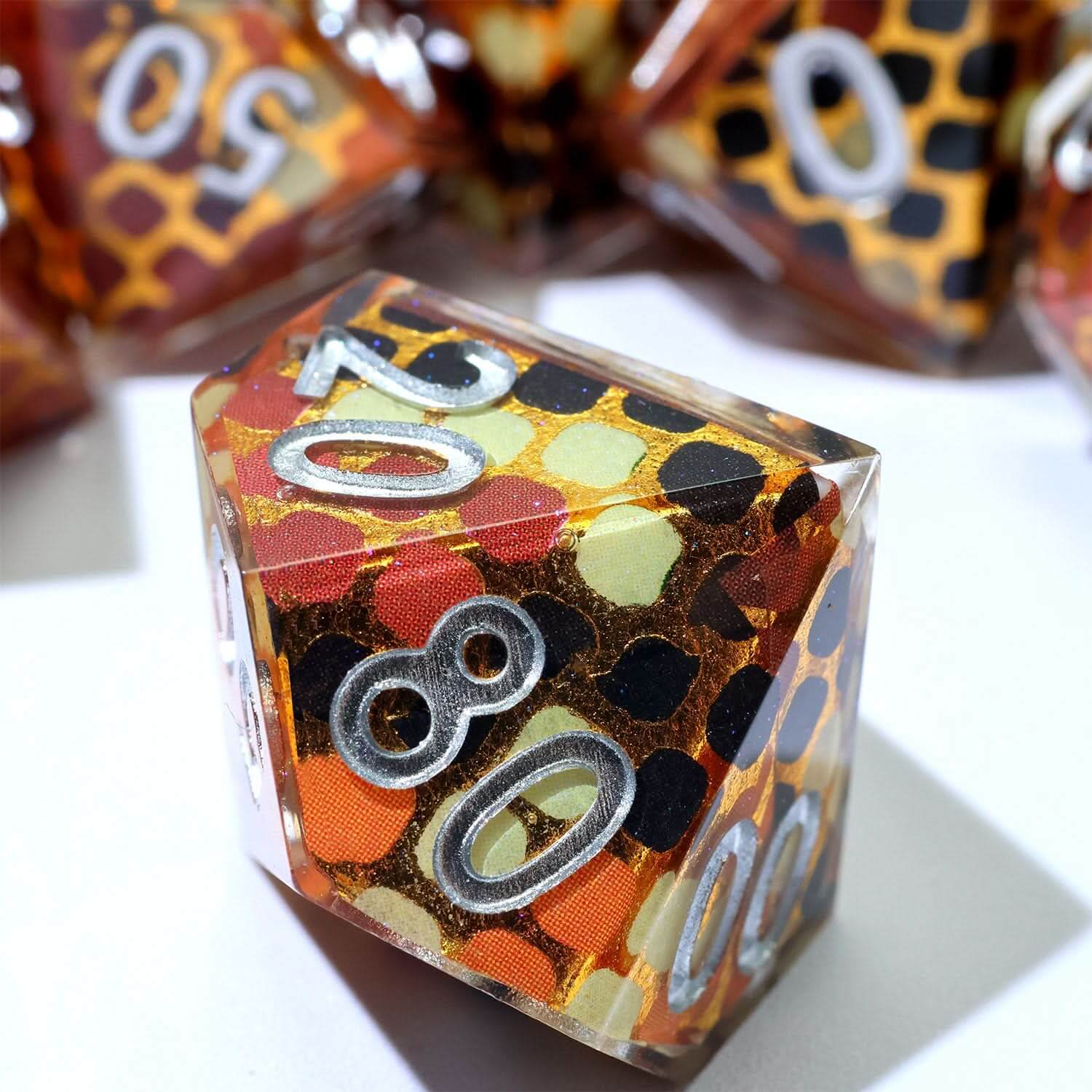 Cindercoil | Art Core Dice | 7 Piece Set - The Ork Forge