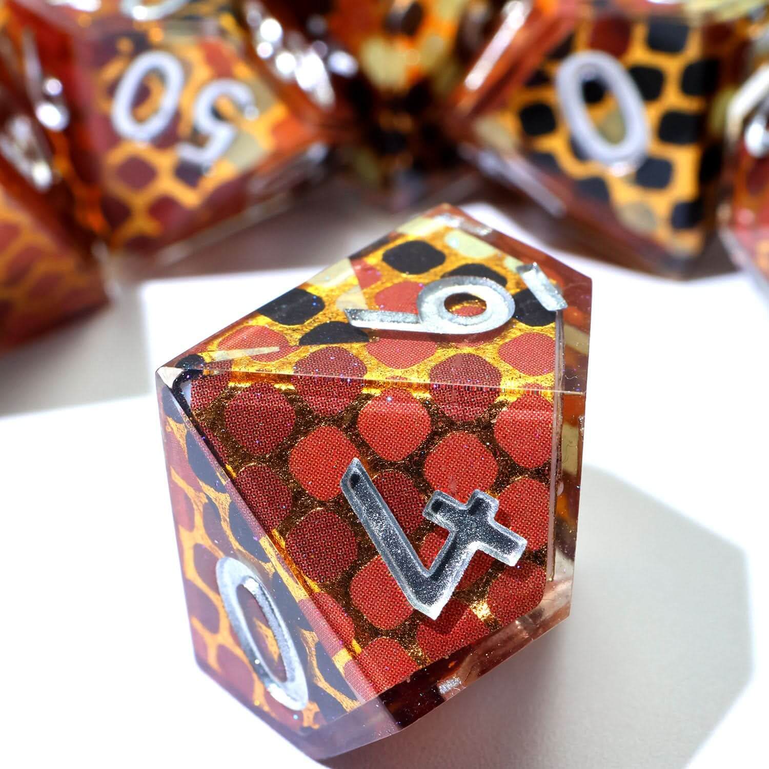 Cindercoil | Art Core Dice | 7 Piece Set - The Ork Forge