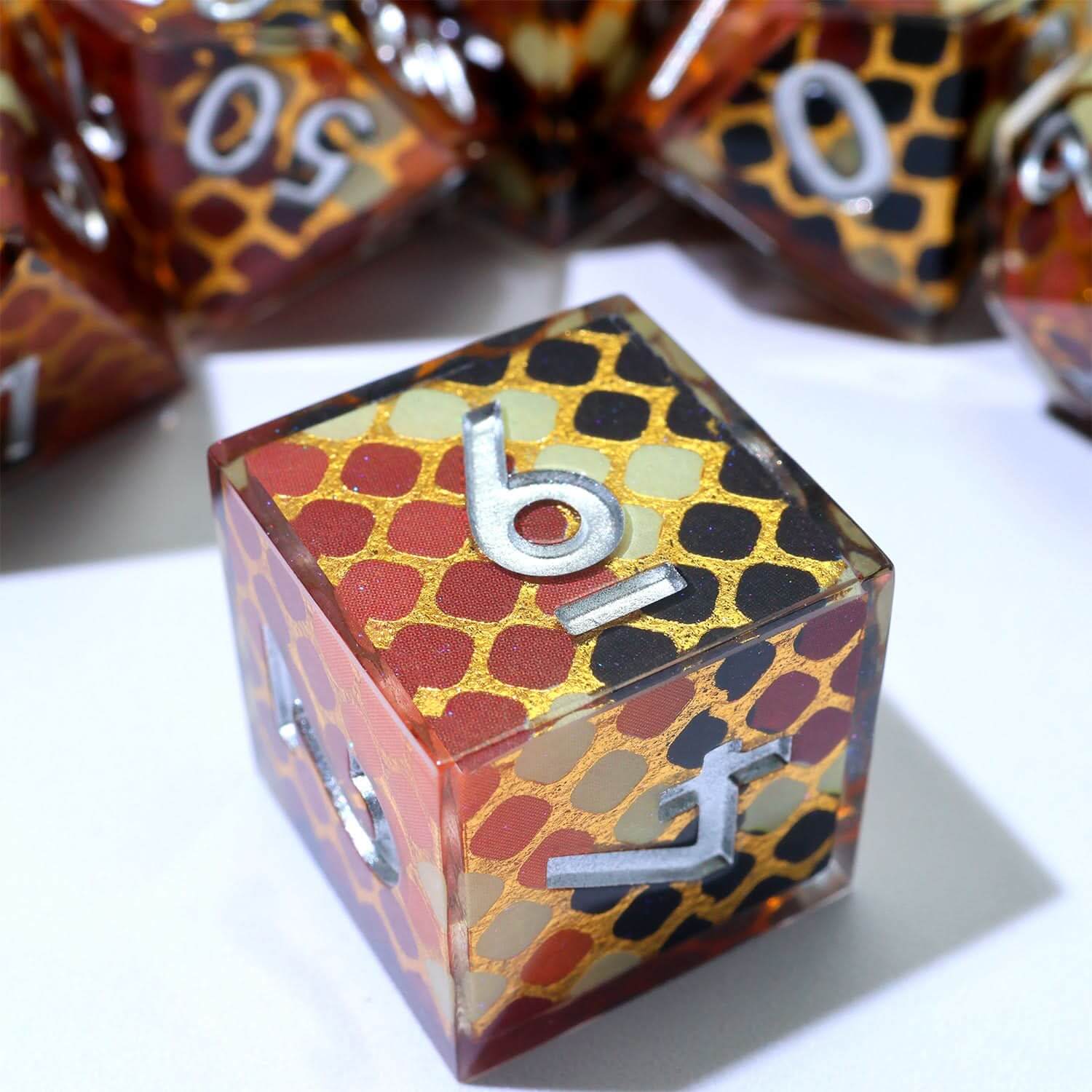 Cindercoil | Art Core Dice | 7 Piece Set - The Ork Forge