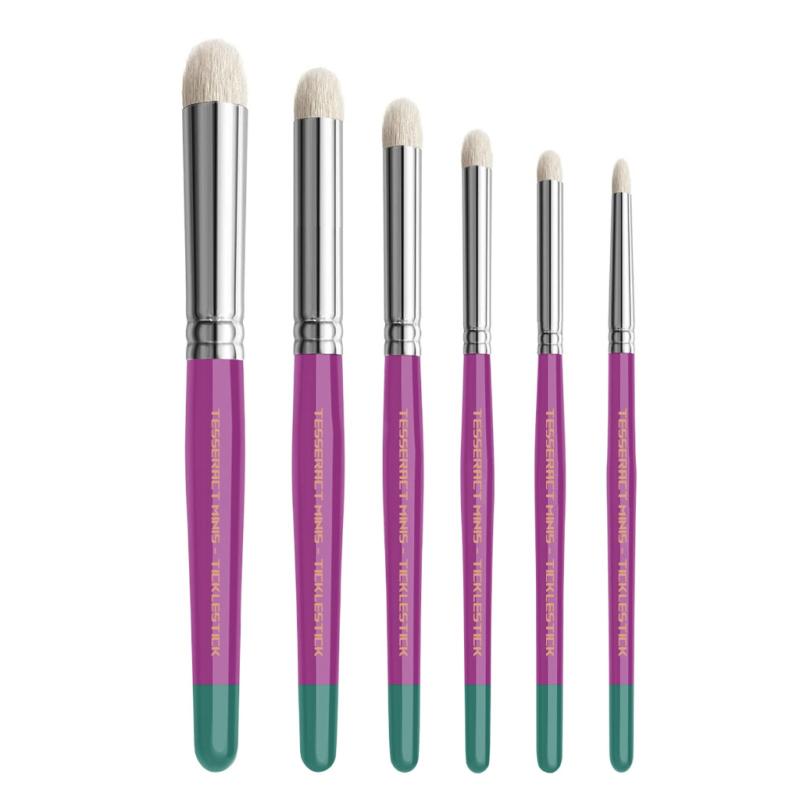 Tesseract Brushes: Ticklesticks Drybrush Set - (6 Goat Hair Drybrushes)