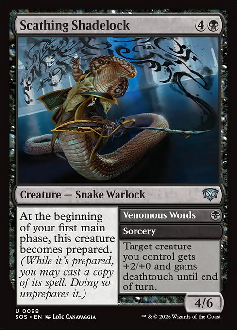 Scathing Shadelock // Venomous Words - catalogue image