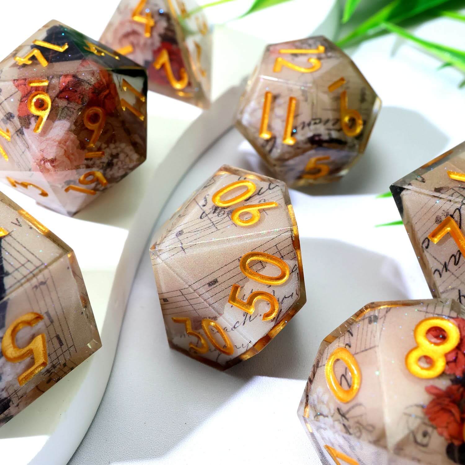 Sonnet of Thorns | Art Core Dice| 7 Piece Set - The Ork Forge