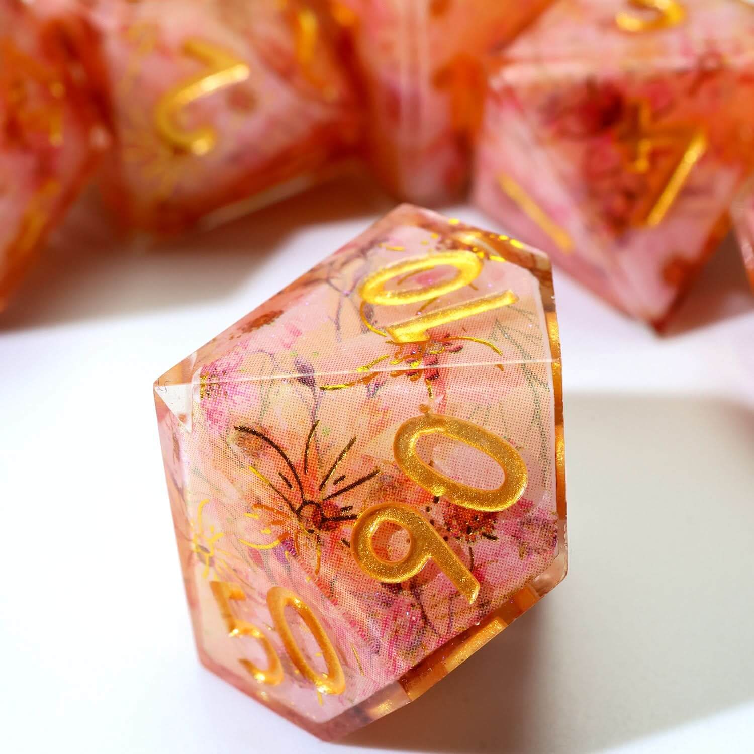Fey Blossom | Art Core Dice | 7 Piece Set - The Ork Forge