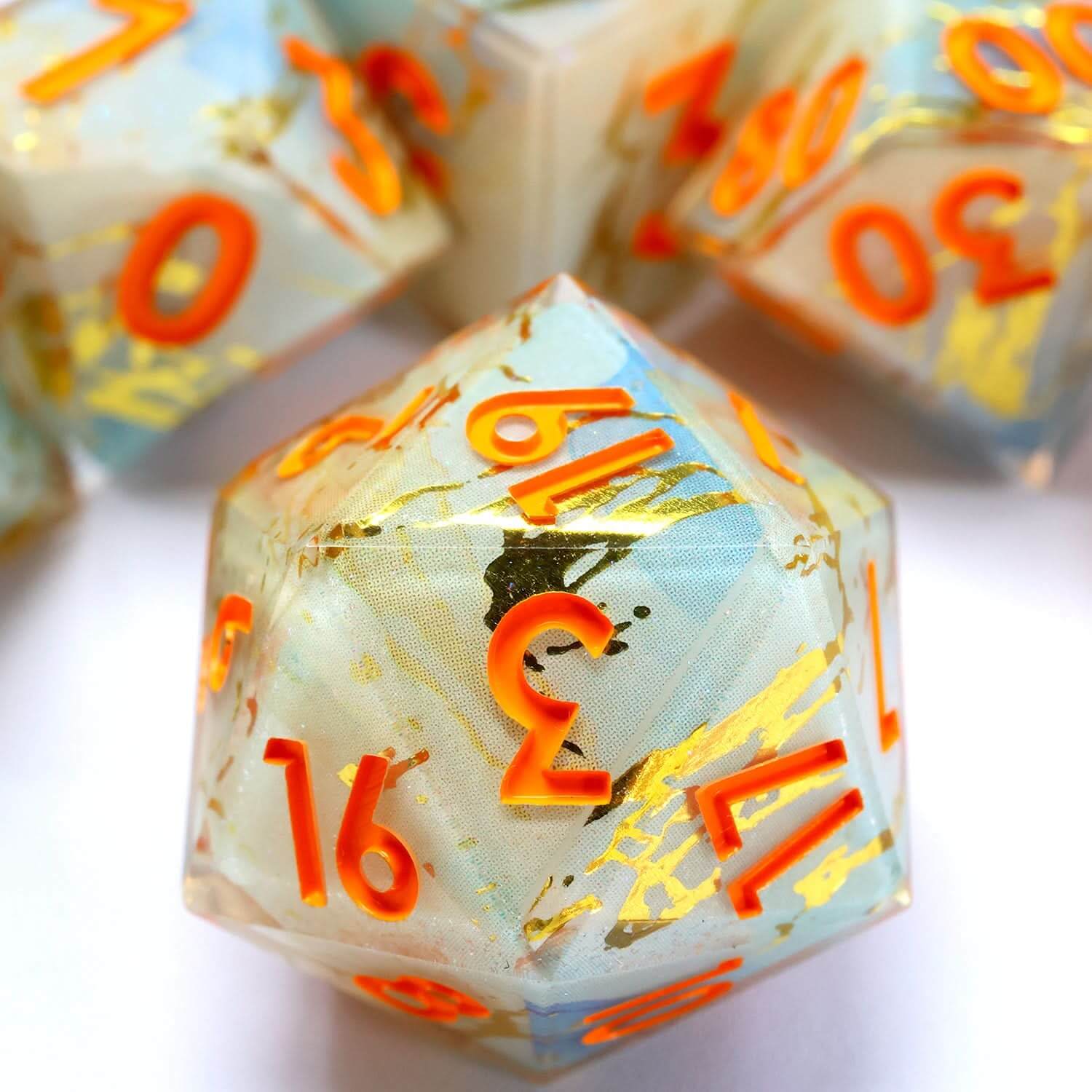 Divine Thunder | Art Core Dice | 7 Piece Set - The Ork Forge