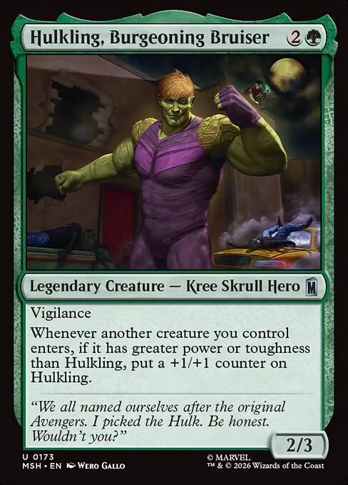 Hulkling, Burgeoning Bruiser - catalogue image