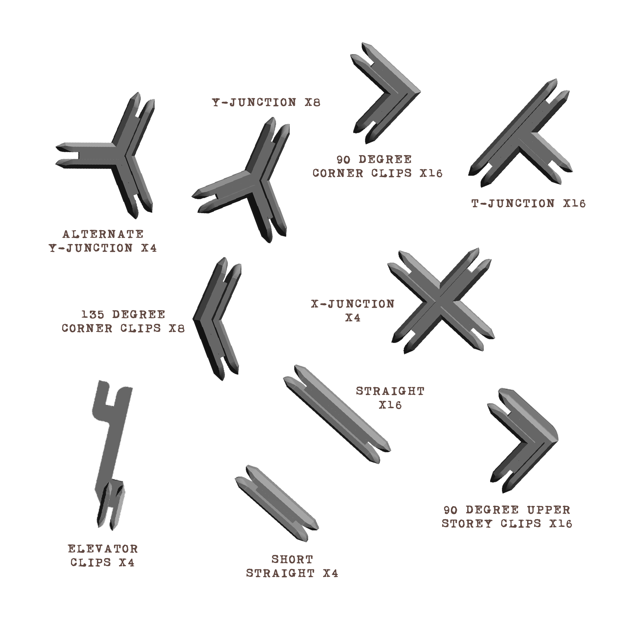 Plastic Terrain Clips - Grey (2023)