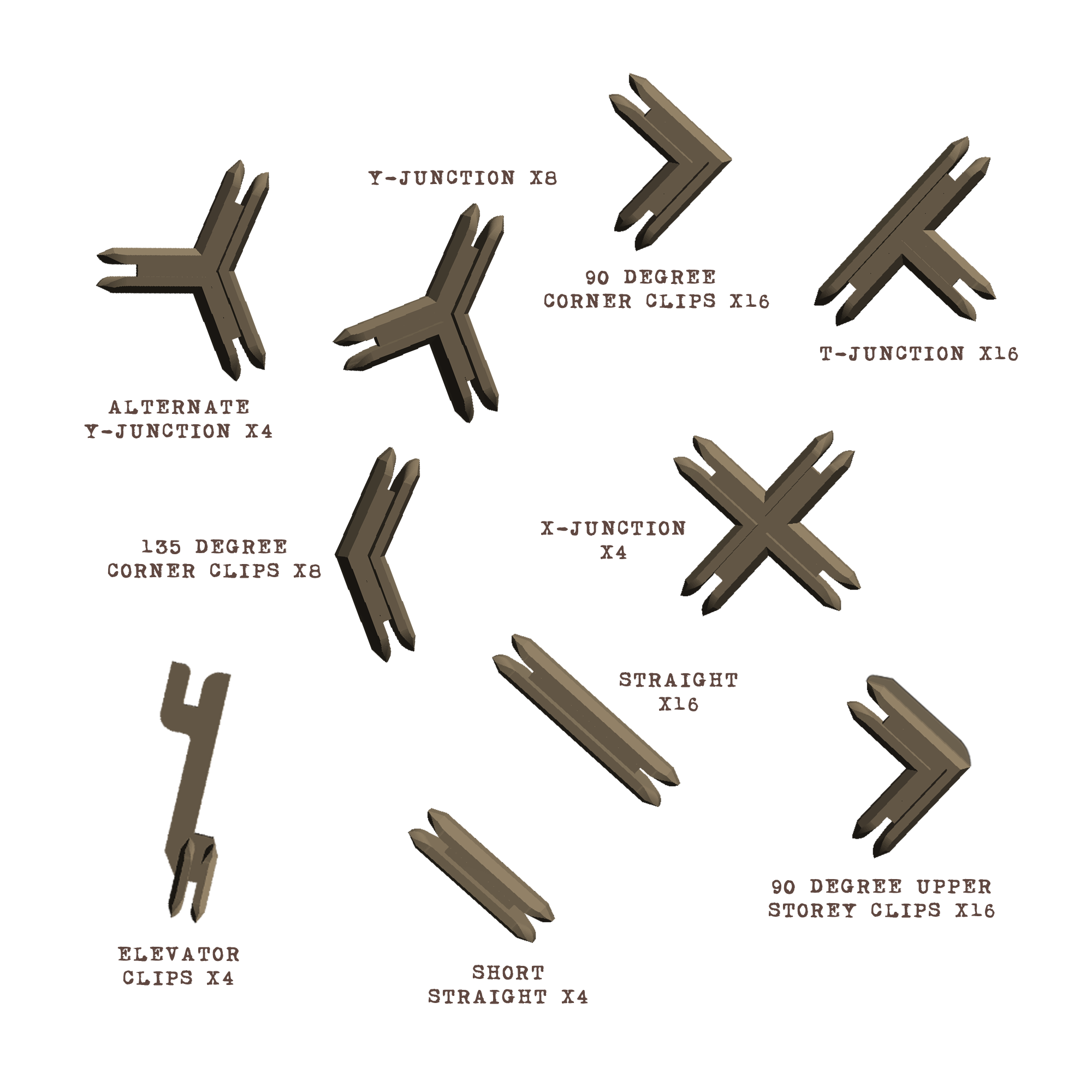 Plastic Terrain Clips - Brown (2023)