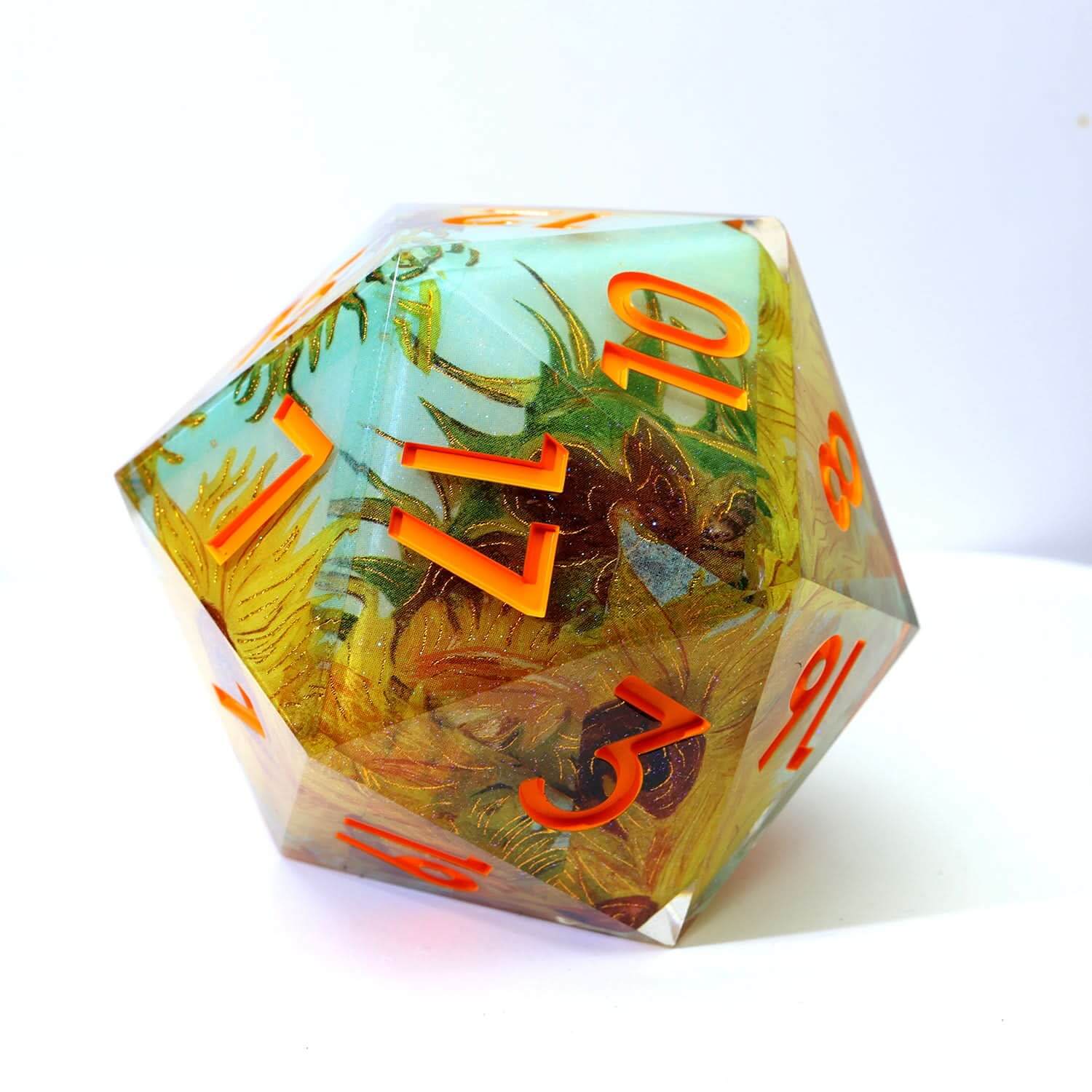 Solflowers Grace | 50mm D20 | Oversized Art Core Dice - The Ork Forge