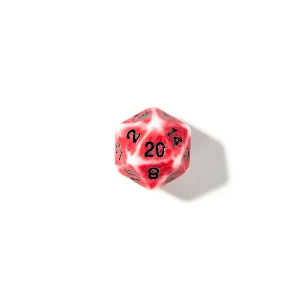 Crimson Relic - Acrylic DND Dice Set - 7 Piece Polyhedral - The Ork Forge