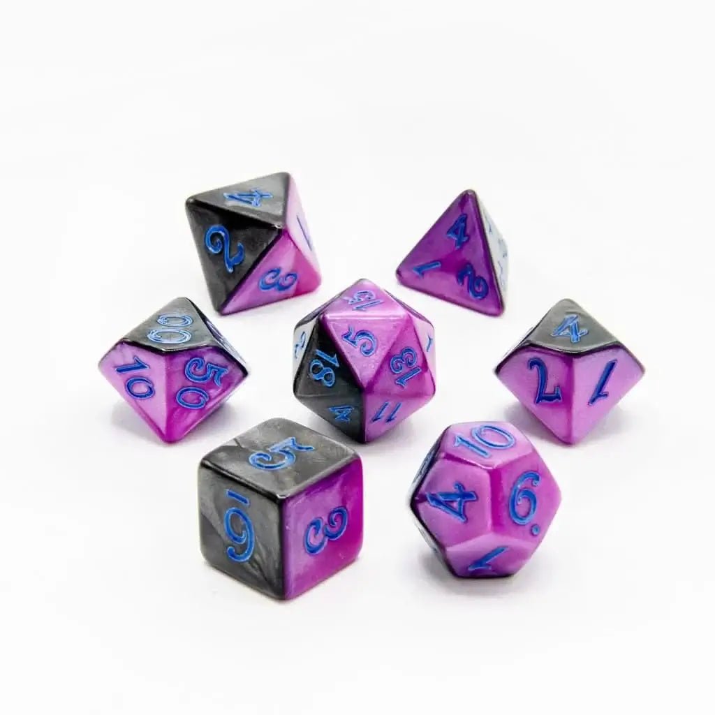 Midnight Amethyst | Acrylic Dice | 7 Piece Set - The Ork Forge