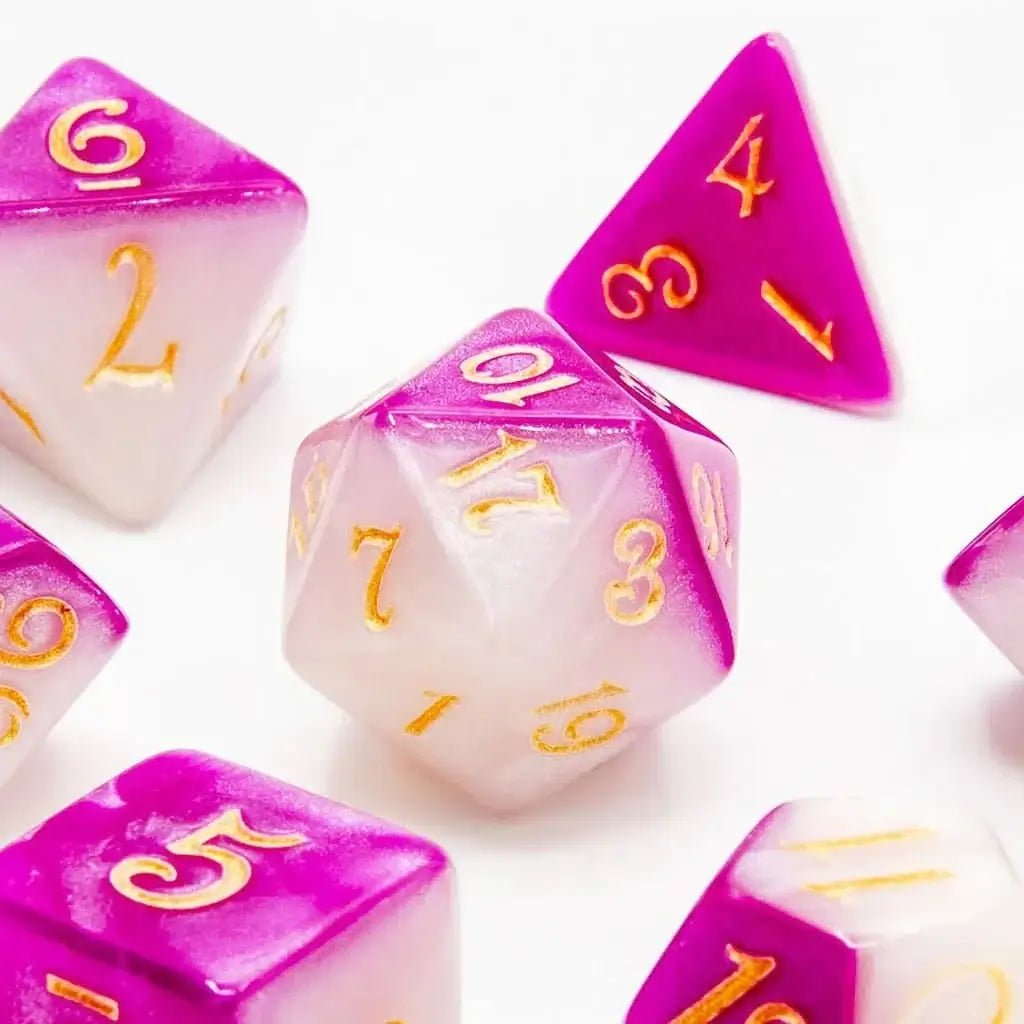 Lunar Amethyst | Acrylic Dice | 7 Piece Set - The Ork Forge