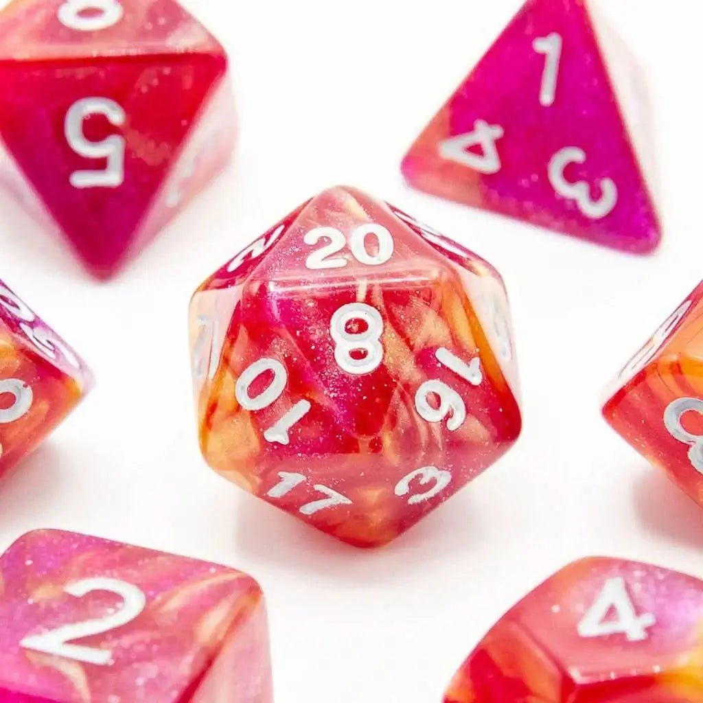 Sunset Candy | Acrylic Dice | 7 Piece Set - The Ork Forge