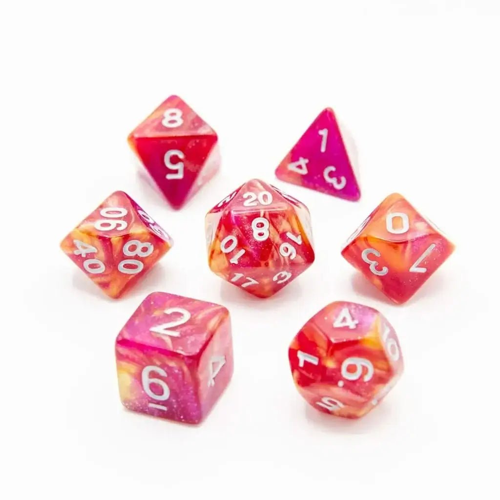 Sunset Candy | Acrylic Dice | 7 Piece Set - The Ork Forge