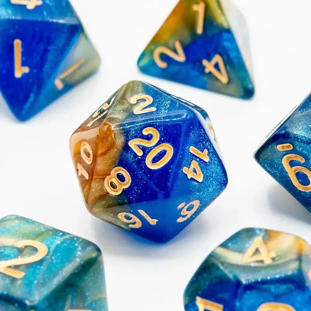 Blueberry Mango Spark | Acrylic Dice | 7 Piece Set - The Ork Forge