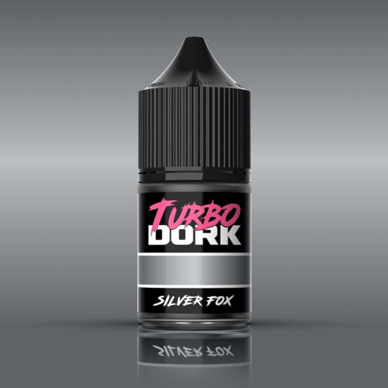 Turbo Dork: Silver Fox Metallic Acrylic Paint 22ml Bottle - The Ork Forge