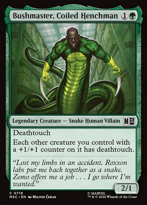 Bushmaster, Coiled Henchman - catalogue image