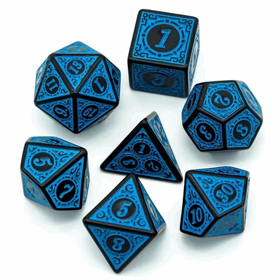 Celestial Runes | Acrylic Dice | 7 Piece Set - The Ork Forge