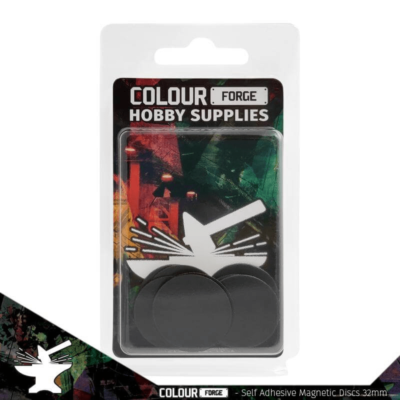 Self - adhesive magnetic discs 32mm x10 - The Ork Forge