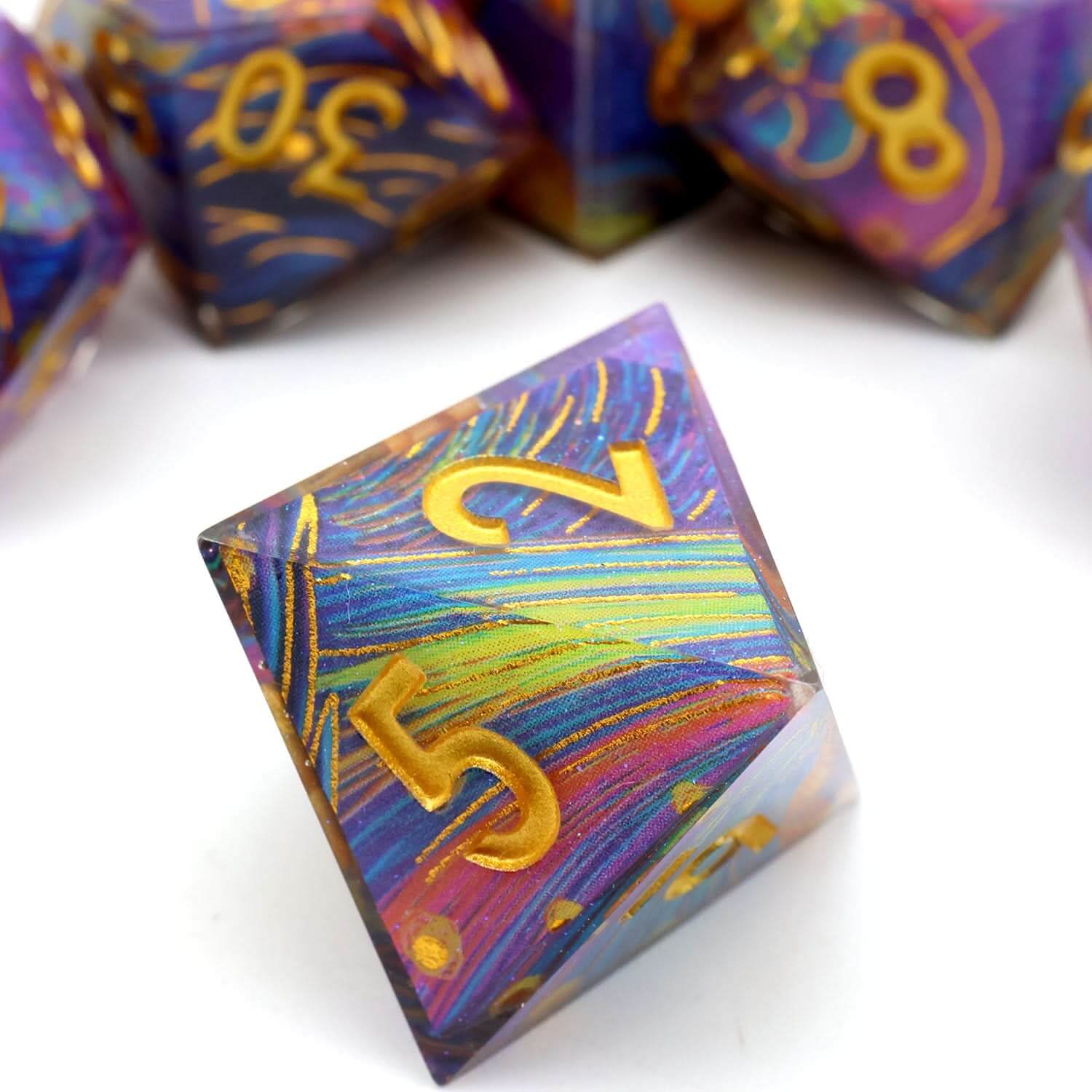 Gilded Cosmos | Art Core Dice | 7 Piece Set - The Ork Forge