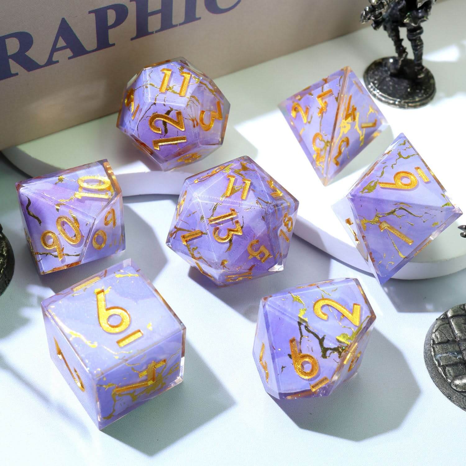 Glimmerveil | Art Core Dice | 7 Piece Set - The Ork Forge