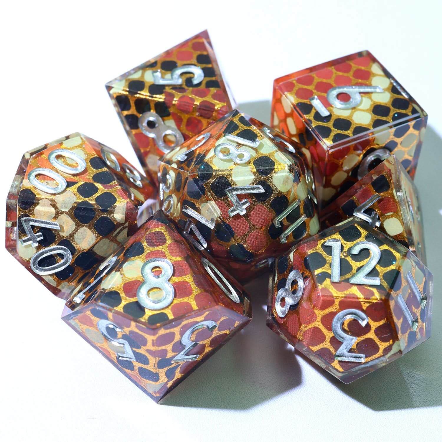 Cindercoil | Art Core Dice | 7 Piece Set - The Ork Forge